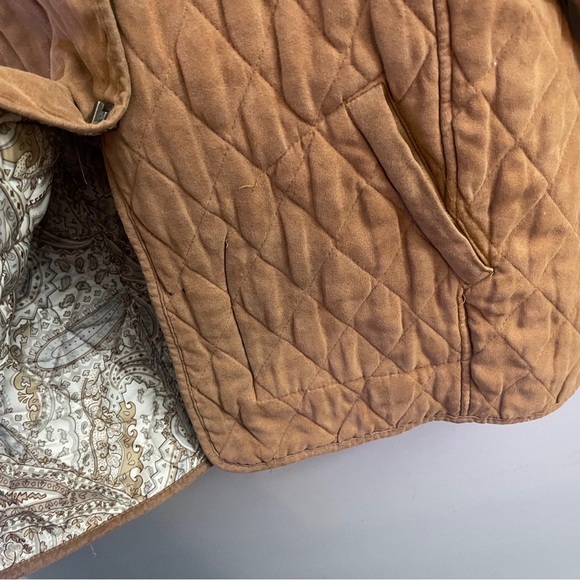 90s Vintage Bill Blass Quilted Tan Barn Jacket Casual Classic Fall Outdoor - Picture 7 of 12